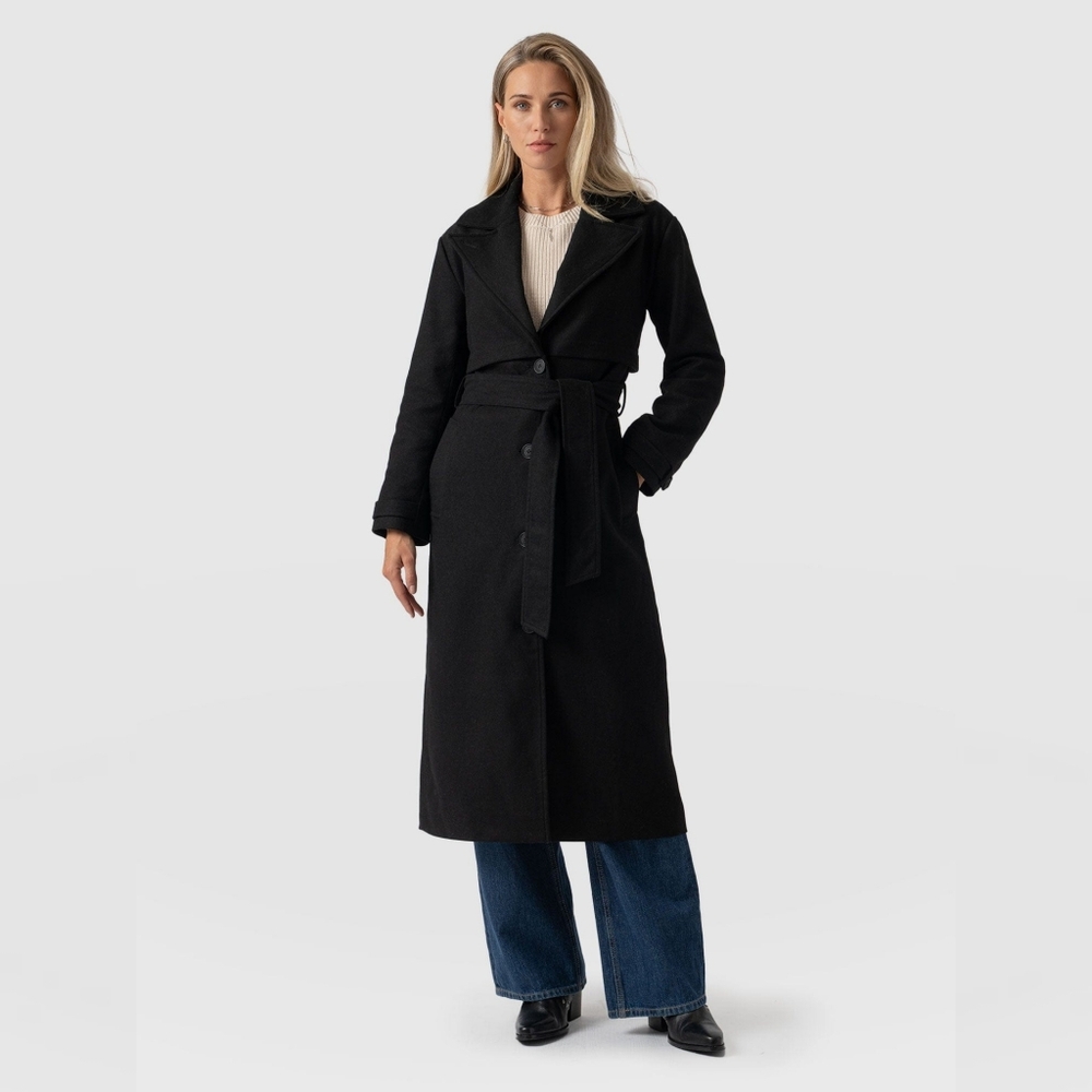 Saint + Sofia‎ Odette Long Line Wool Winter Coat Women's Size 18